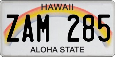 HI license plate ZAM285