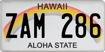 HI license plate ZAM286