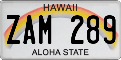 HI license plate ZAM289