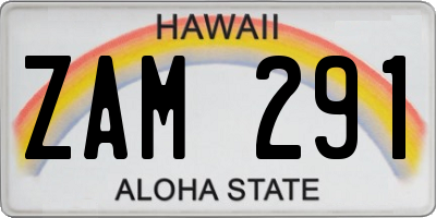 HI license plate ZAM291