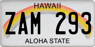 HI license plate ZAM293