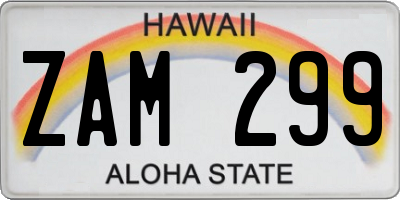 HI license plate ZAM299