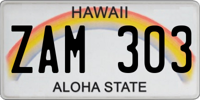 HI license plate ZAM303