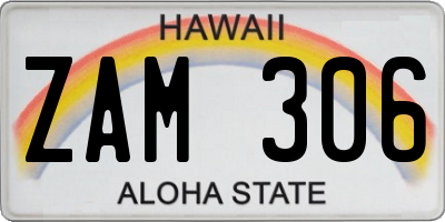 HI license plate ZAM306