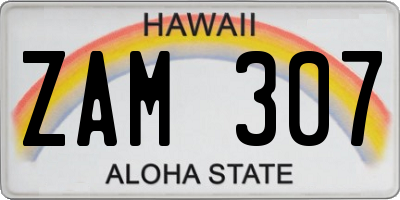 HI license plate ZAM307