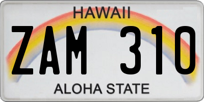 HI license plate ZAM310