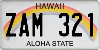 HI license plate ZAM321