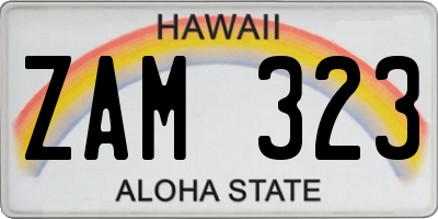 HI license plate ZAM323