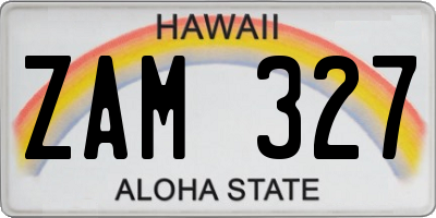 HI license plate ZAM327