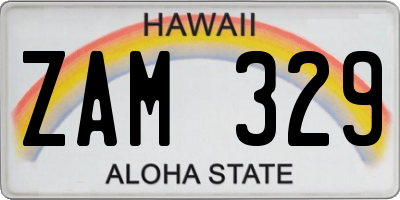 HI license plate ZAM329
