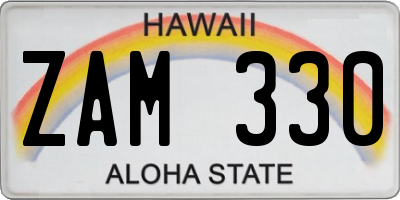 HI license plate ZAM330
