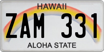 HI license plate ZAM331
