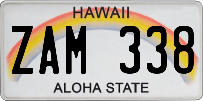 HI license plate ZAM338