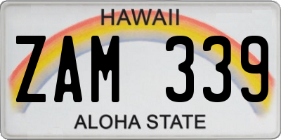 HI license plate ZAM339