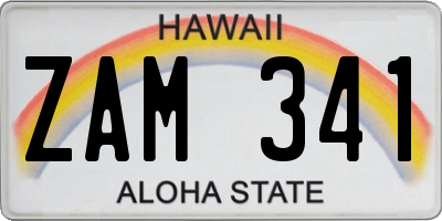 HI license plate ZAM341