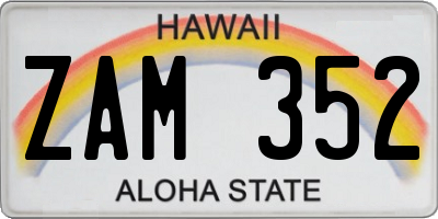 HI license plate ZAM352