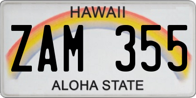 HI license plate ZAM355