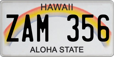 HI license plate ZAM356
