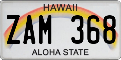 HI license plate ZAM368