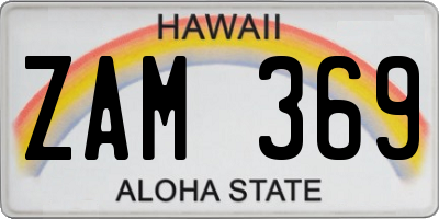 HI license plate ZAM369