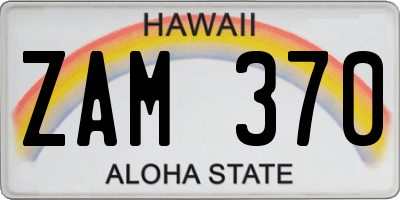 HI license plate ZAM370