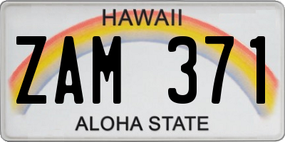HI license plate ZAM371