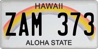 HI license plate ZAM373