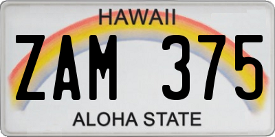 HI license plate ZAM375