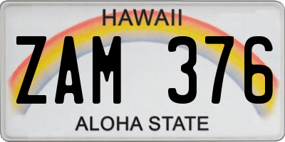 HI license plate ZAM376