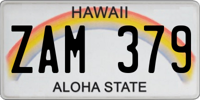 HI license plate ZAM379