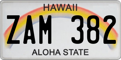 HI license plate ZAM382