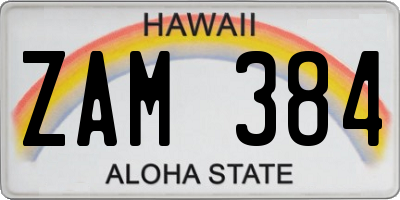HI license plate ZAM384