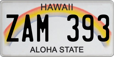 HI license plate ZAM393
