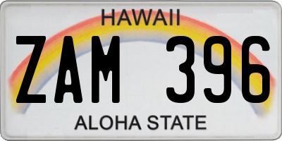 HI license plate ZAM396