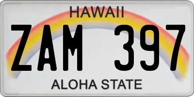 HI license plate ZAM397