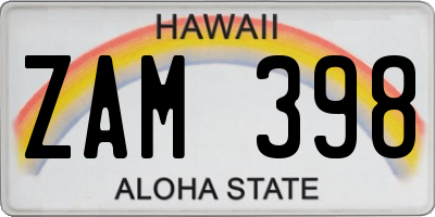 HI license plate ZAM398