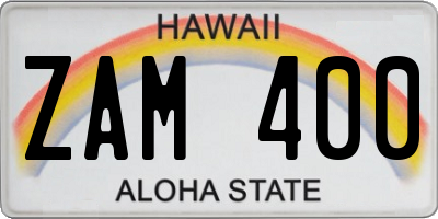 HI license plate ZAM400