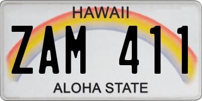 HI license plate ZAM411