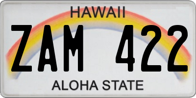 HI license plate ZAM422