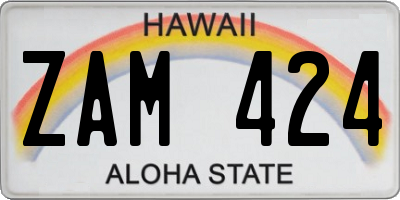 HI license plate ZAM424