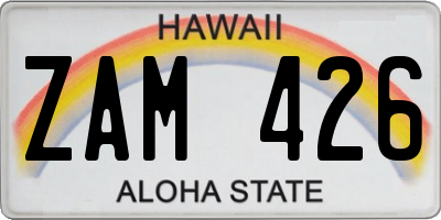 HI license plate ZAM426