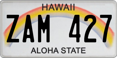 HI license plate ZAM427