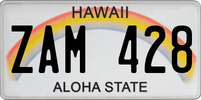 HI license plate ZAM428