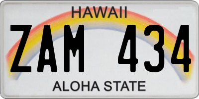 HI license plate ZAM434
