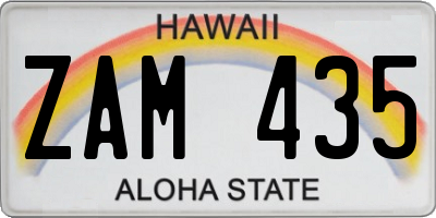 HI license plate ZAM435