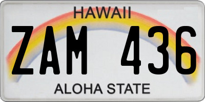 HI license plate ZAM436