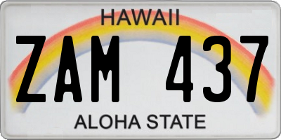 HI license plate ZAM437