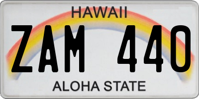 HI license plate ZAM440