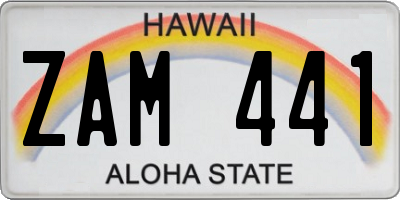 HI license plate ZAM441