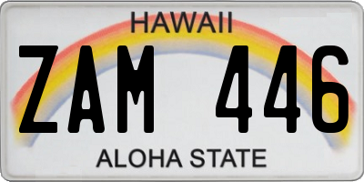 HI license plate ZAM446